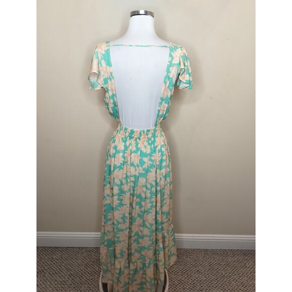 Tiare Hawaii Floral Maxi Dress Open Back Smocked Waist Beach - Picture 8 of 12